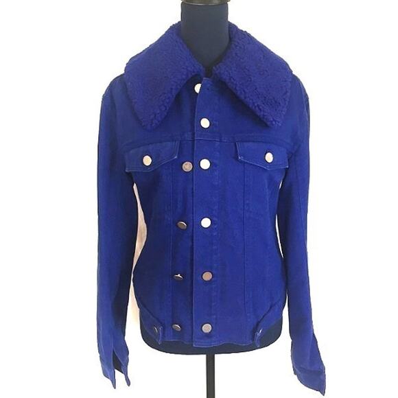 3.1 Phillip Lim Blue Denim Shearling Jacket - Picture 1 of 6